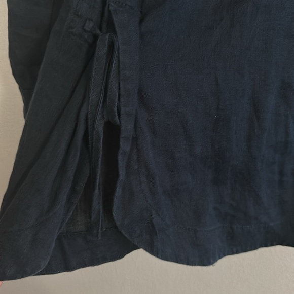 J. Jill women love linen 100% linen navy blue button down tunic blouse - Picture 5 of 11